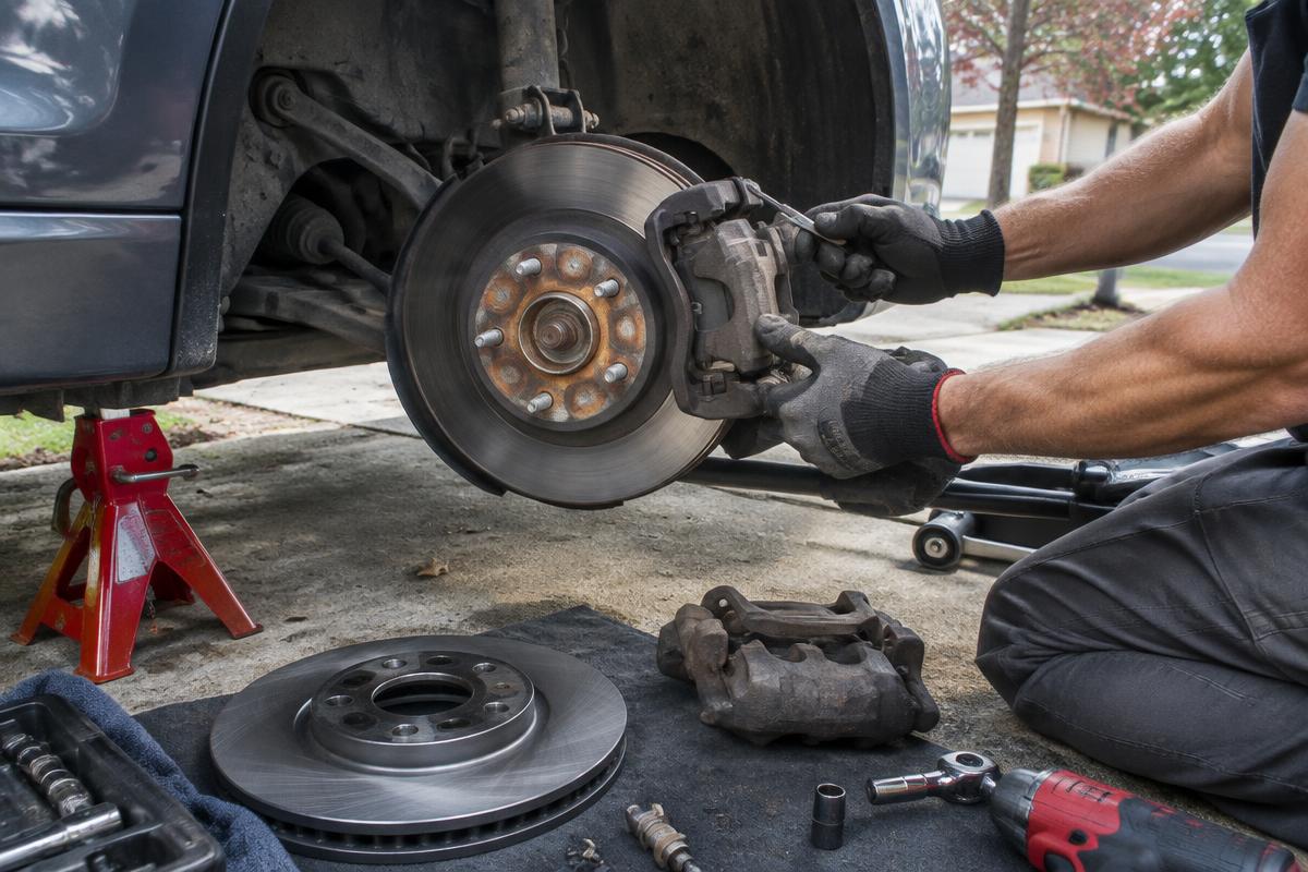 On-site brake and rotor service